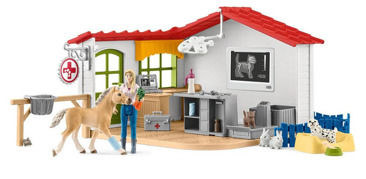 Ігровий набір Schleich FARM WORLD Ветеринарна практика з домашніми тваринами 42502 (4059433572970) - зображення 5