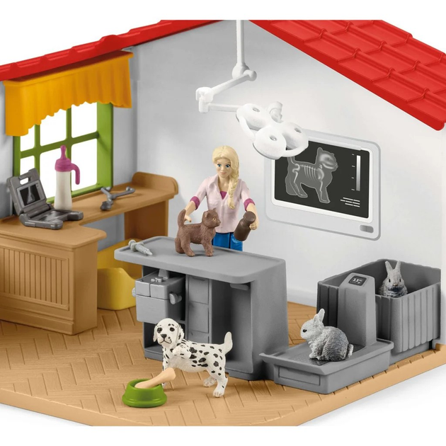 Ігровий набір Schleich FARM WORLD Ветеринарна практика з домашніми тваринами 42502 (4059433572970) - зображення 7