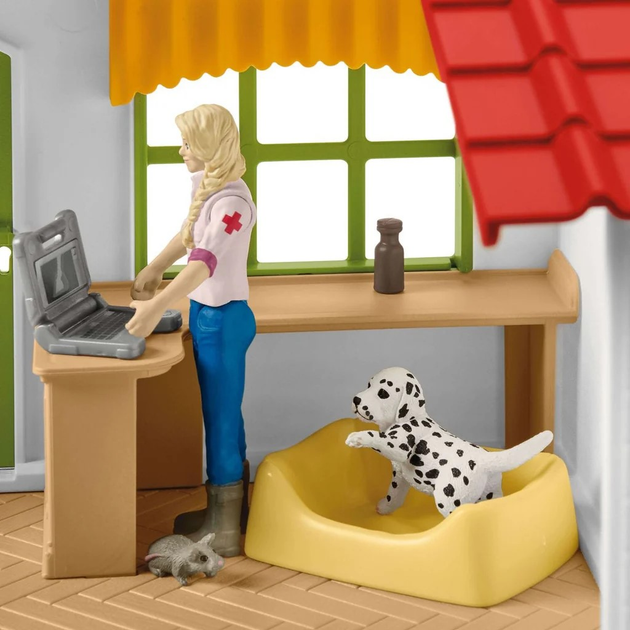Ігровий набір Schleich FARM WORLD Ветеринарна практика з домашніми тваринами 42502 (4059433572970) - зображення 10