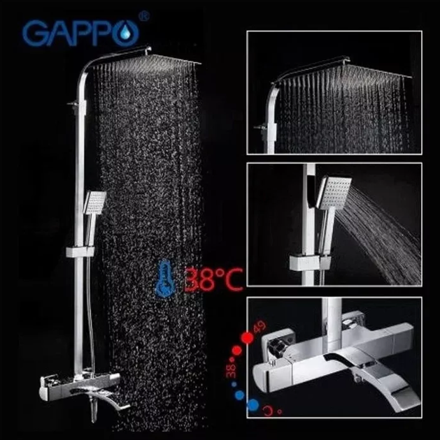 Душевая система с термостатом GAPPO G2407-40, хром - изображение 2