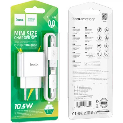 Зарядний пристрій HOCO C106A charger set(iP) White (6931474783899) - зображення 7
