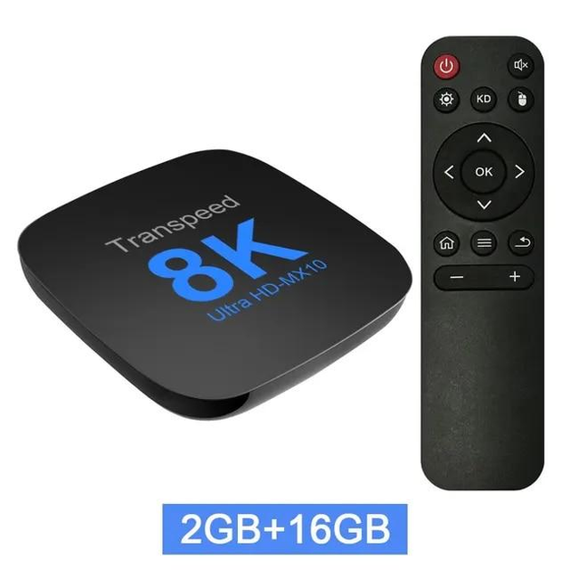 Смарт ТВ-приставка Transpeed MX10 8K Android 13 з пультом, 2GB+16GB ...