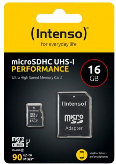 Karta pamęnci Intenso MicroSD 16GB Class 10 UHS-I + SD Adapter (4034303031580) - obraz 2