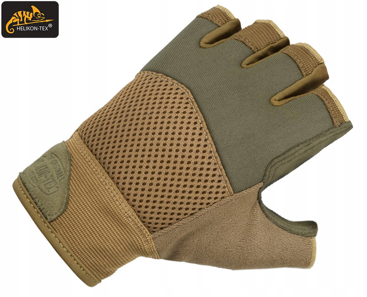 Рукавиці тактичні Helikon-Tex Короткопалі L Олива-Койот Half Finger Mk2 Gloves - Olive Green / Coyote A (RK-HF2-NE-0211A-B05-L) - зображення 2