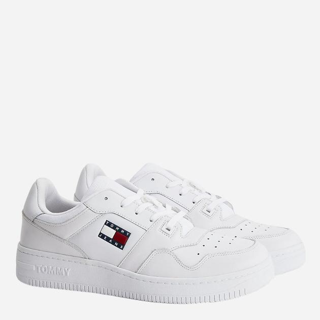 Sneakersy męskie skórzane Tommy Hilfiger EM0EM00955 40 Białe (8720116726732) - obraz 1