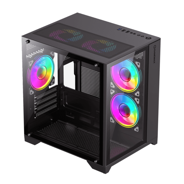 Корпус компьютерный GameMax Infinity Mini Black без блока питания Minitower Черный - Фото 2 Корпус компьютерный GameMax Infinity Mini Black без блока питания Minitower Черный - изображение 2