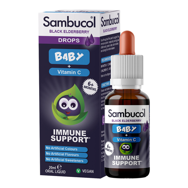 Sambucol Baby Drops 20 мл. (Самбукол капли для иммунитета Черная бузина ...