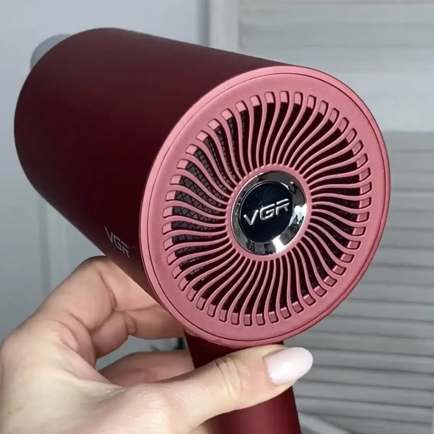Фен VGR V-431 для волос с интеллектуальным контролем температуры мощность 1800 Вт, красный (V-431) - изображение 5