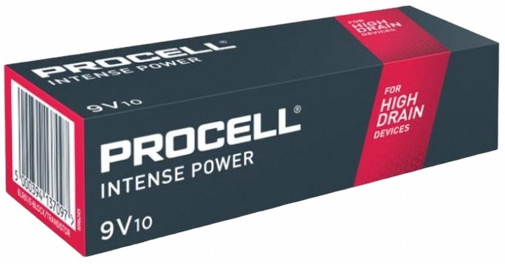 Лужні батарейки Duracell Procell Intense E-Block 9 В 6LR61 10 шт (5000394137097) - зображення 1