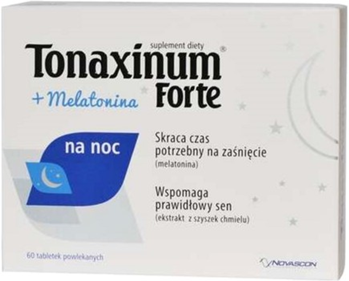 Дієтична добавка Novascon Tonaxinum Forte + Melatonina 60 таблеток (5903111982775) - зображення 1