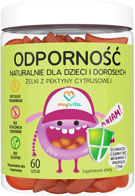 Żelki naturalne MyVita Odporność 60 szt (5903021593245) - obraz 1