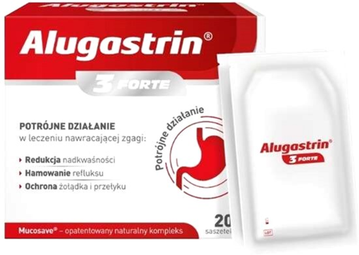 Suplement diety Urgo Alugastrin 3 Forte 20 szt (5902020314929) - obraz 1