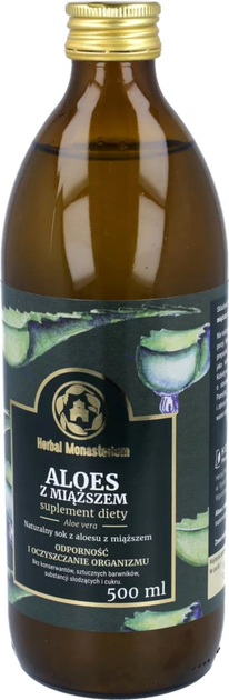 Zagęszczony sok Herbal Monasterium Aloes z miąższem 500 ml (5906874431047) - obraz 1