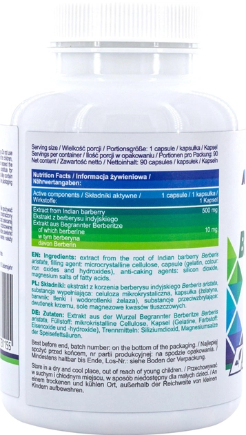 Suplement diety SFD Allnutrition Berberine 90 caps (5902837731155) - obraz 2