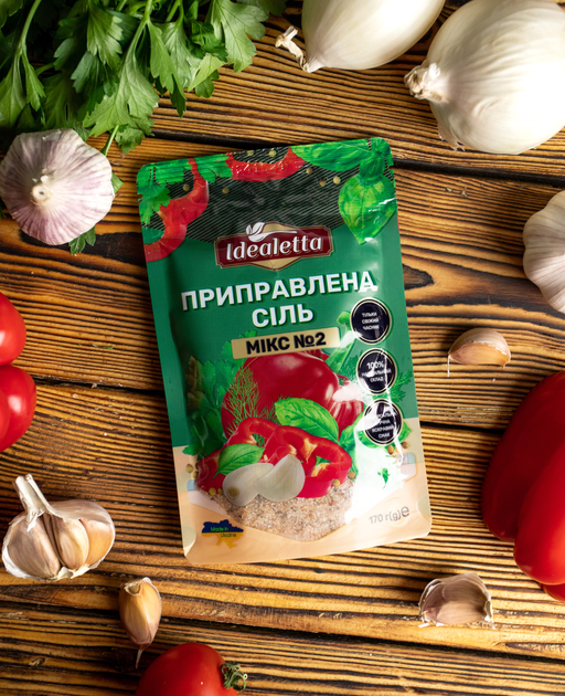 Упаковка Приправленная соль Idealetta Микс №2 со сладкой паприкой, базиликом и травами 170 г х 3 шт (4820217170046) - изображение 6