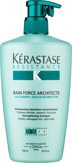 Відновлюючий шампунь Kerastase Bain Force Architecte для пошкодженого волосся 500 мл (3474630539563) - зображення 1
