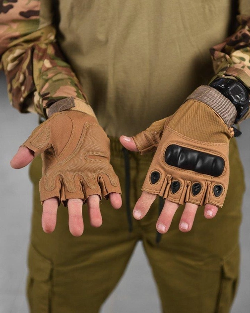 Тактические беспалые перчатки 2XL койот (11137) - изображение 2