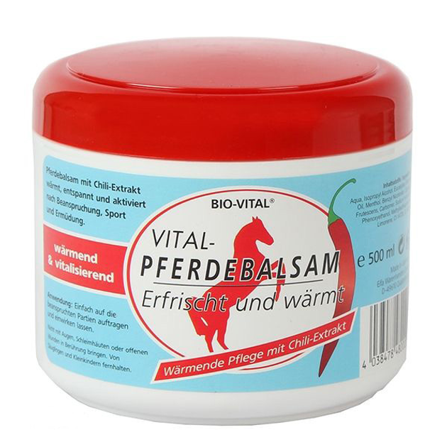 Кінський гель-бальзам охолодний для суглобів та м'язів Pferdebalsam Bio-Vital Chili 500 мл - зображення 1