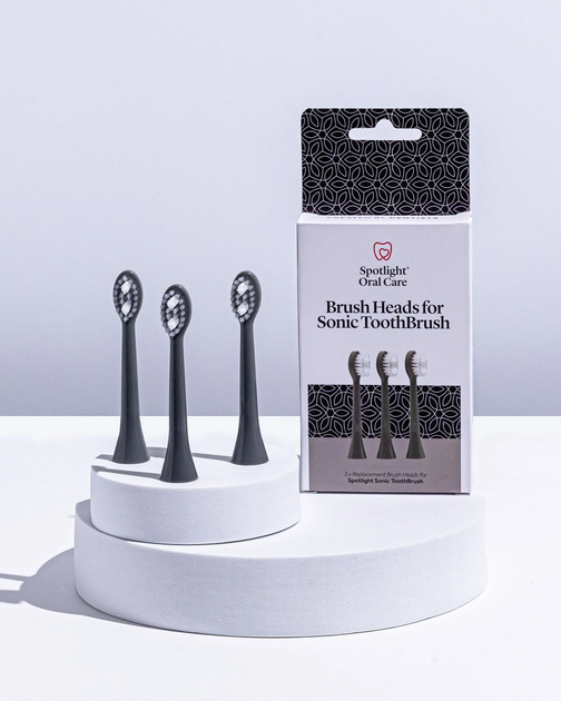 Nasadki do elektrycznych szczoteczek do zębów Spotlight Oral Care Sonic Head Replacements In Graphite Grey 3 szt (5391531561500) - obraz 2
