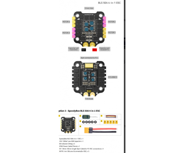 FPV модуль Регулятор скорости SpeedyBee BLS 50A 30x30 4-in-1 ESC - Фото 6 FPV модуль Регулятор скорости SpeedyBee BLS 50A 30x30 4-in-1 ESC - изображение 6