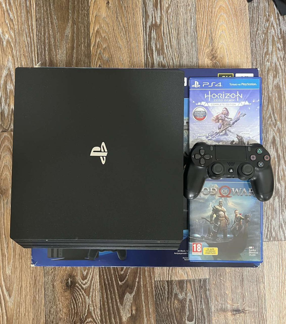 КОНСОЛЬ SONY PLAYSTATION 4 PRO (PS4 PRO) BLACK + 2 ігри ! Б/В – фото ...