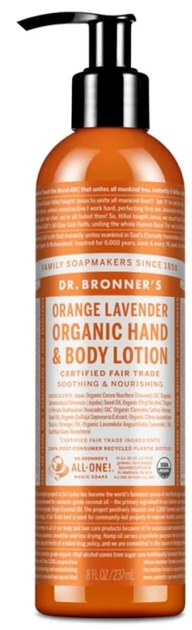 Balsam do ciała Dr. Bronner’s Organic Orange-Lavender 237 ml (0018787261002) - obraz 1