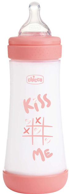 Пляшка для годування Chicco Perfect 5 Love 4+ m Рожева 300 мл (8058664153978) - зображення 1