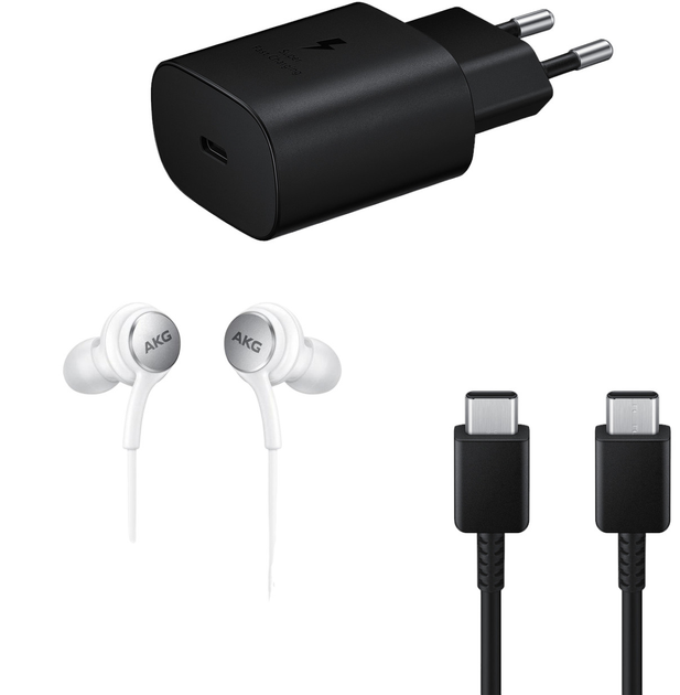 Адаптер комплект Samsung Starter Set USB-C Black (SSKITAWCAEWTCAB) - зображення 1