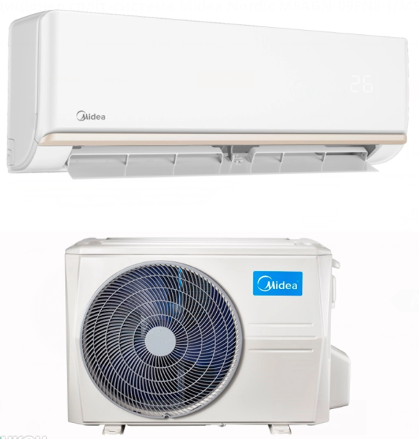 Кондиціонер Midea MSAGN-12FN8-I / MSAGN-12FN8-O Nordic - Фото 1 Кондиціонер Midea MSAGN-12FN8-I / MSAGN-12FN8-O Nordic - изображение 1