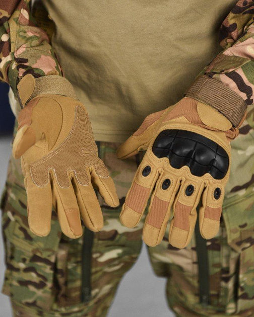 Тактические штурмовые полнопалые перчатки 2XL койот (11837) - изображение 1