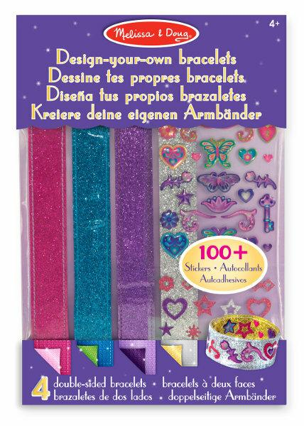 Zestaw do tworzenia bransoletek Melissa & Doug Design-Your-Own Bracelets With 100+ Sparkle Gem and Glitter Stickers (772142175) - obraz 2