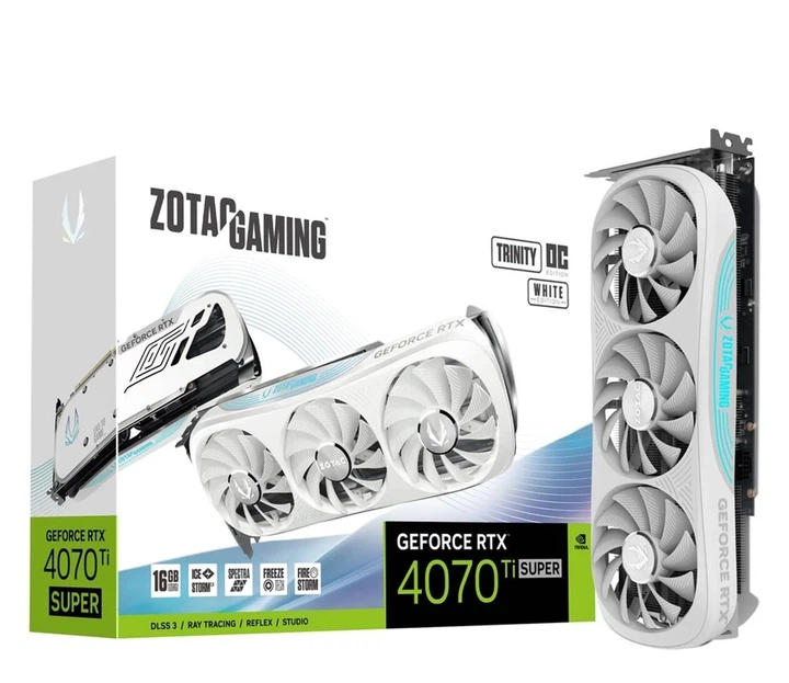 Видеокарта Zotac GeForce RTX 4070 Ti SUPER Trinity OC White