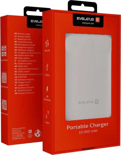 УМБ Evelatus Power Bank EPB07 10000 mAh White (EPB07WH) - зображення 5