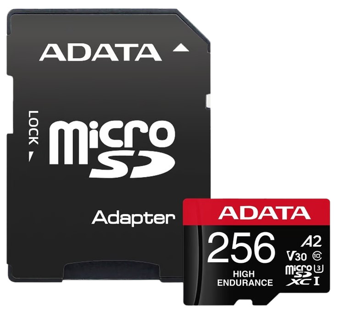 Карта пам'яті ADATA High Endurance MicroSDXC UHS-I 256GB (AUSDX256GUI3V30SHA2-RA1) - зображення 2