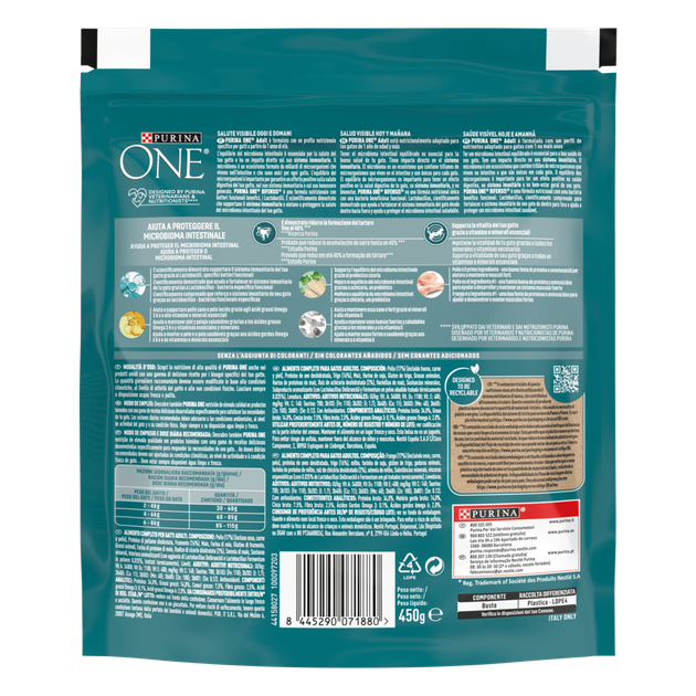 Сухий корм Purina One Adult Сухий корм для дорослих котів комплекс Bifensis з куркою 450 г (8445290071880) - зображення 2