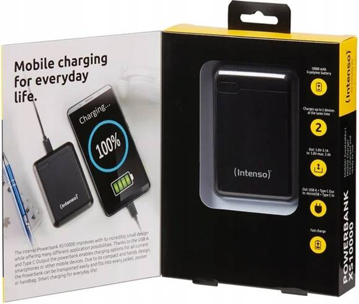 Powerbank Intenso Power bank USB 10000MAH/Black XS10000 (7313530) - obraz 4