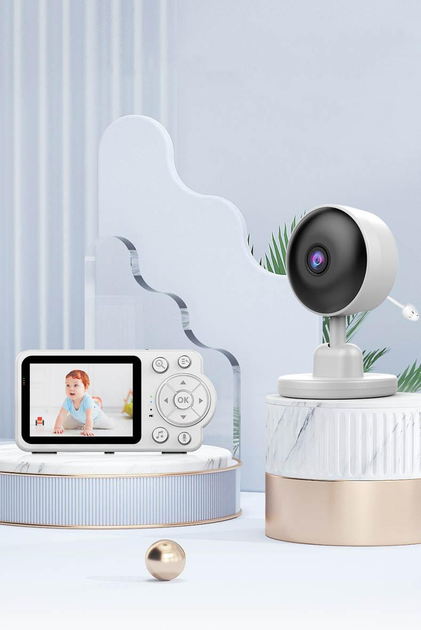 Видеоняня 2,8 дюйма ЖК-дисплей Full HD CMOS-датчик с ночным видением и двухсторонней связью, колыбельные, измерение температуры, датчик плача Happy Baby С3 white - изображение 10