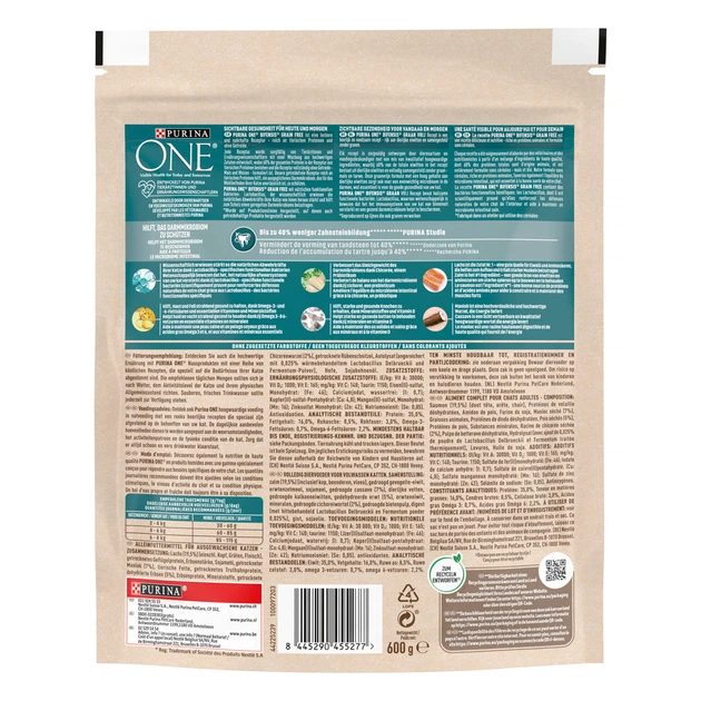 Сухой корм Purina One Grain Free Сухой корм для взрослых кошек комплекс Bifensis с лососем 600 г (8445290455277) - изображение 3