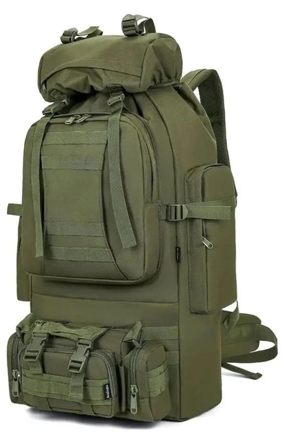 Водонепроникний тактичний рюкзак Tacal-A4 80L Хакі (4 в 1) - зображення 1