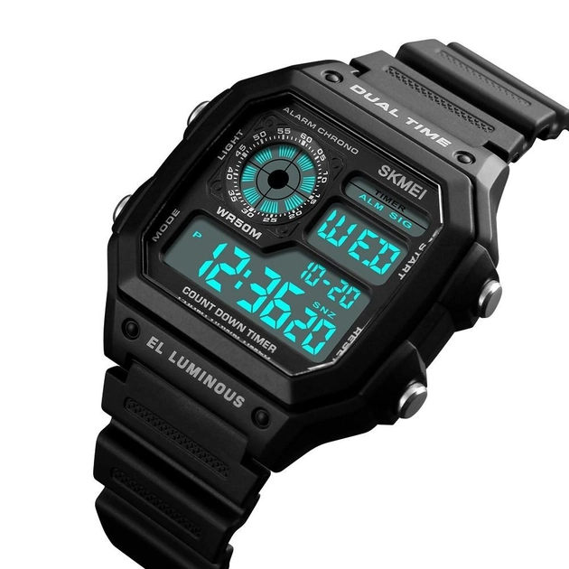 Часы наручные мужские Skmei 1299BK 5 ATM 43 мм Black - Фото 3 Часы наручные мужские Skmei 1299BK 5 ATM 43 мм Black - изображение 3