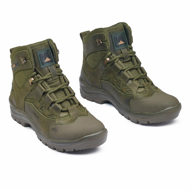 Берці літні тактичні черевики PAV 501 олива хакі шкіряні сітка Fee Air 45 - зображення 2