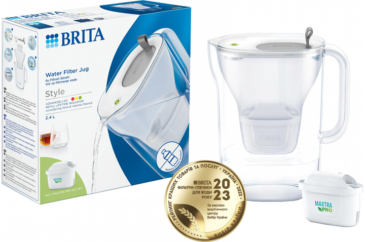 Фильтр-кувшин Brita Style eco LED Mxpro серый (1052809) - изображение 1
