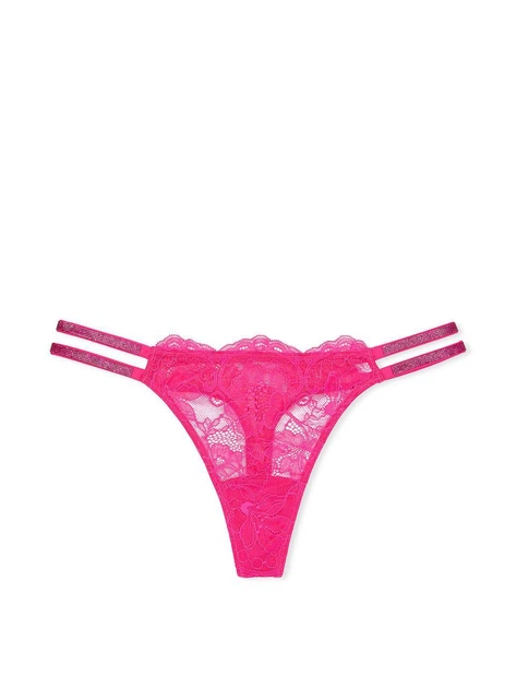 Жіночий комплект (бюст+трусики стрінги) Victoria's Secret Shine Strappy Unlined 75B/S рожевий - зображення 3