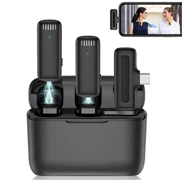 Петличный Беспроводной Bluetooth Микрофон Lavalier J13 для Type-C ...