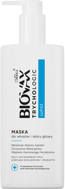 Maska do włosów i skóry głowy L'biotica Biovax Trychologic Łupież 200 ml (5900116092683) - obraz 1