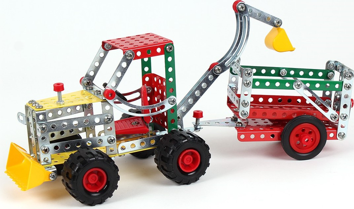 Klocki konstrukcyjne metalowe Technok Traktor z przyczepą 4876 265 elementów (4823037604876) - obraz 2