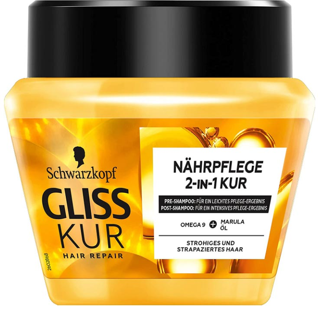 Maska do włosów Schwarzkopf Gliss Kur Oil Nutritive Nourish 2 in 1 Treatment 300 ml (9000101279122) - obraz 1