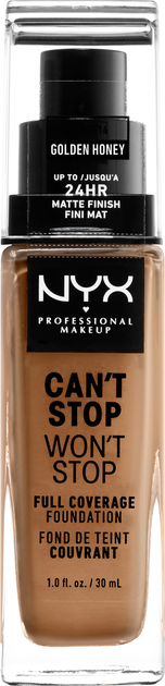 Рідка тональна основа NYX Professional Makeup Can't Stop Won't Stop Full Coverage Foundation 14 Golden Honey 30 мл (800897157319) - зображення 1