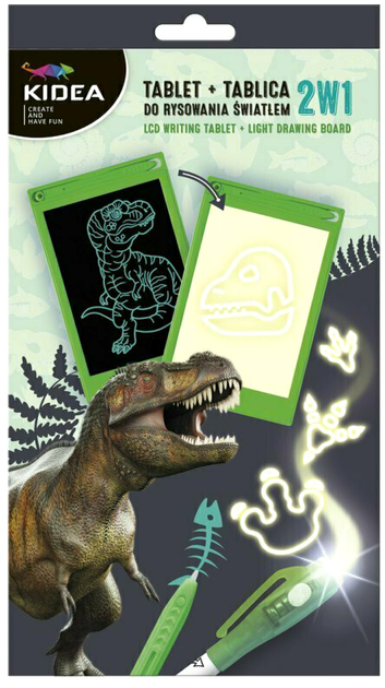 Планшет для малювання Derform Kidea з трафаретами Динозавр (5901130092499) - зображення 1