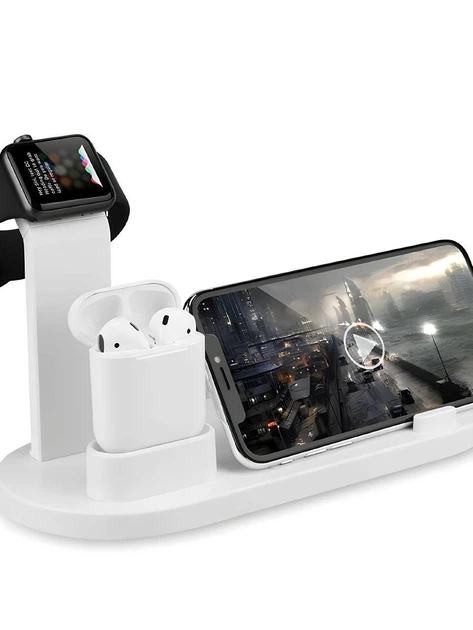 Зарядний пристрій VIKEFON з інтерфейсом iPhone / Micro USB / Type-C, зарядна док-станція для смартфона / навушників / годинника, білий "G" (78480113) - Фото 2 Зарядний пристрій VIKEFON з інтерфейсом iPhone / Micro USB / Type-C, зарядна док-станція для смартфона / навушників / годинника, білий "G" (78480113) - зображення 2